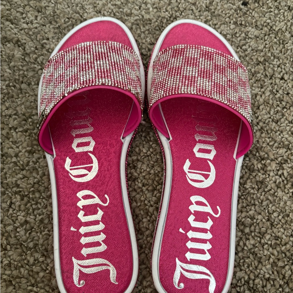 Juicy Couture Pink Slide Sandals